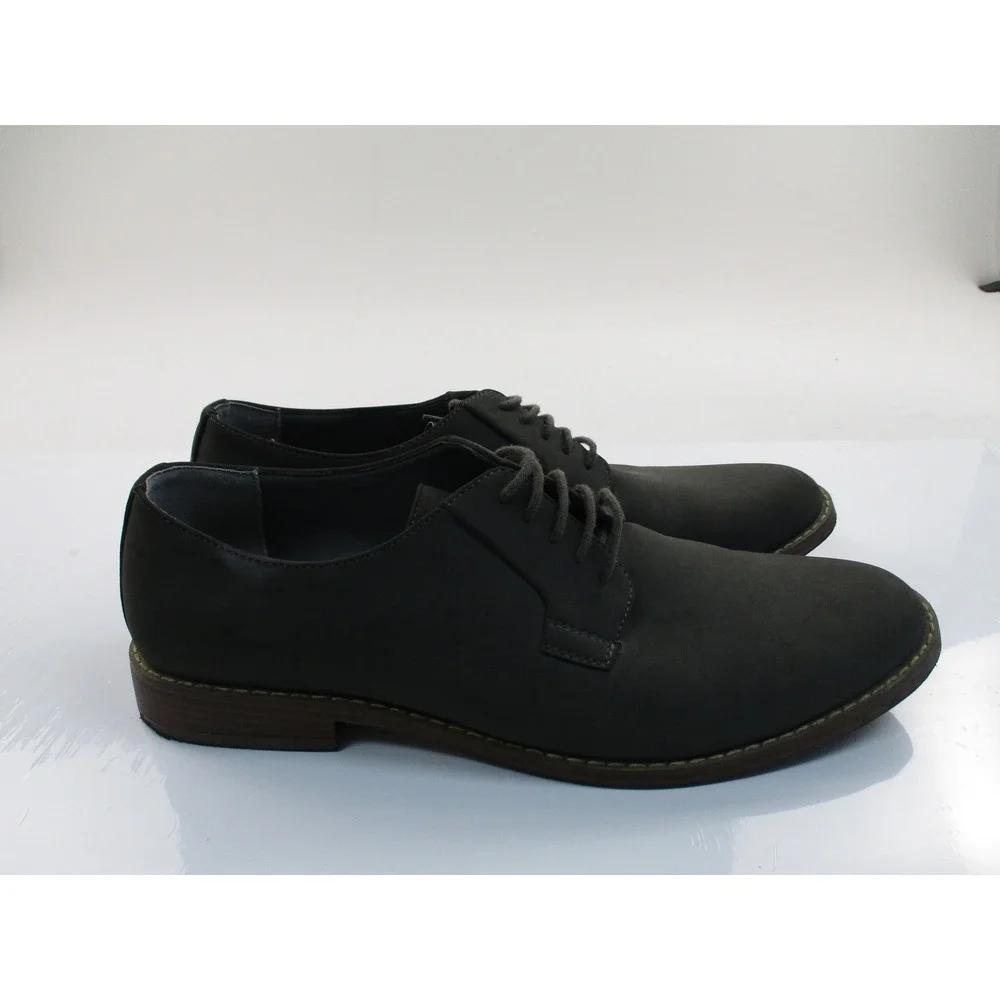 Perry Ellis Dress Shoes Mens 11.5 Gray Portfolio Ultra Foam Lace Up Oxford